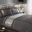 Luxurious Ritz Duvet Set featuring embellished silver sequined panel on duvet cover and pillowcases