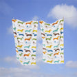 Luxuriously soft sausage dog design bath towel measuring 70x120cm with velour construction for extra comfort