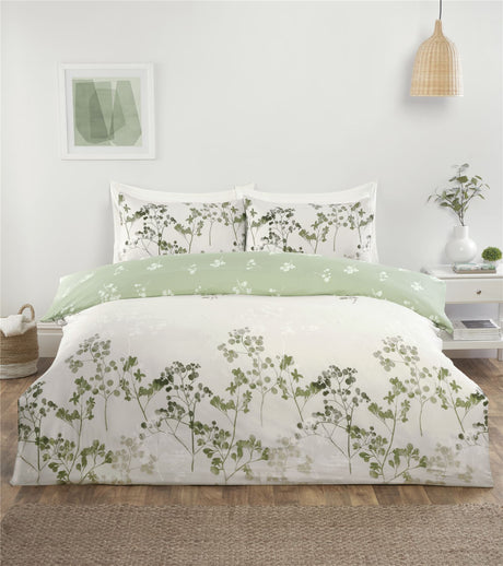 Reversible Shadow Complete Bedding Set including duvet cover, fitted sheet, and pillowcases in elegant floral design