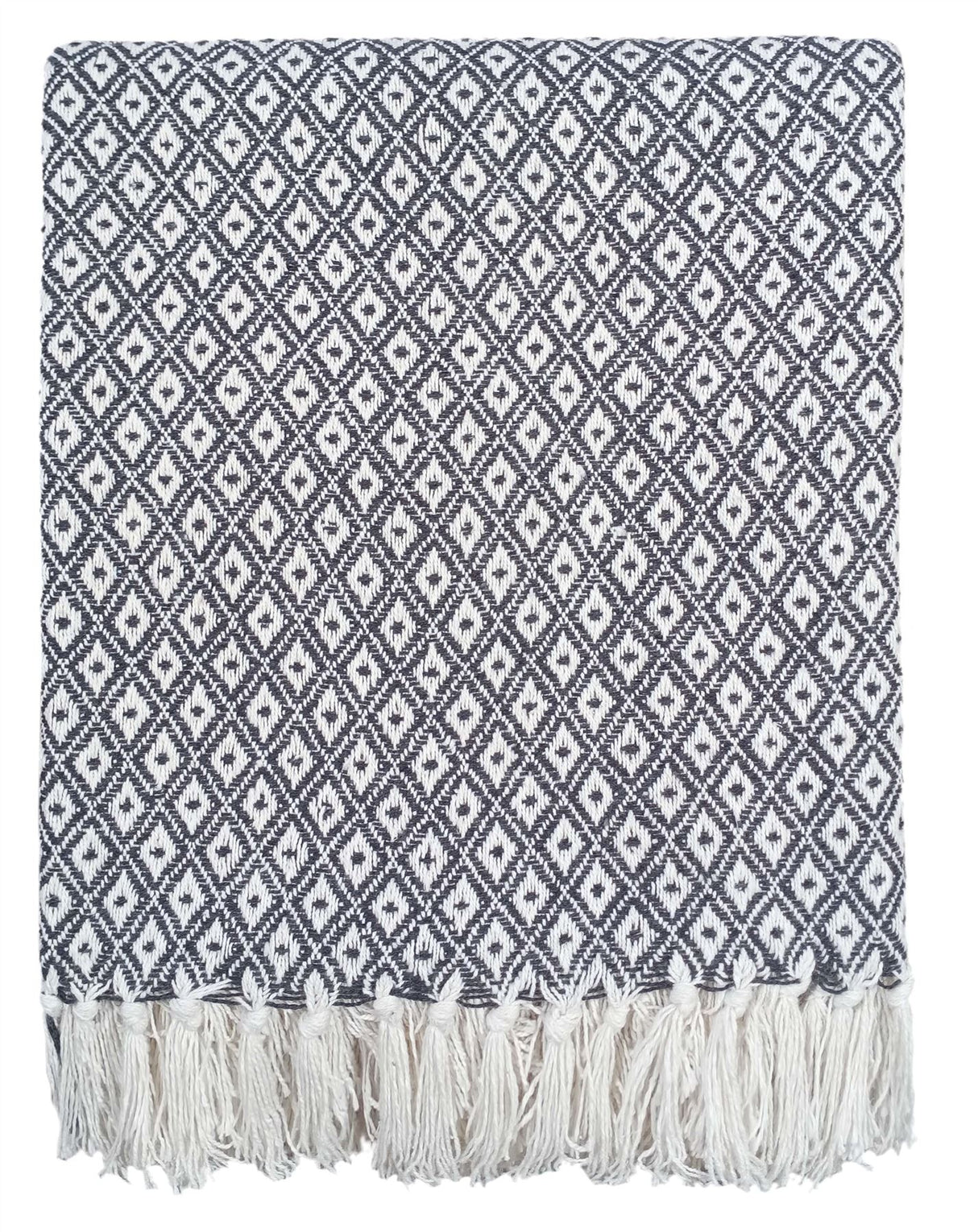 Decorative Eden Cotton Throw in various sizes, crafted from regenerated cotton fibres with contemporary geometric motifs