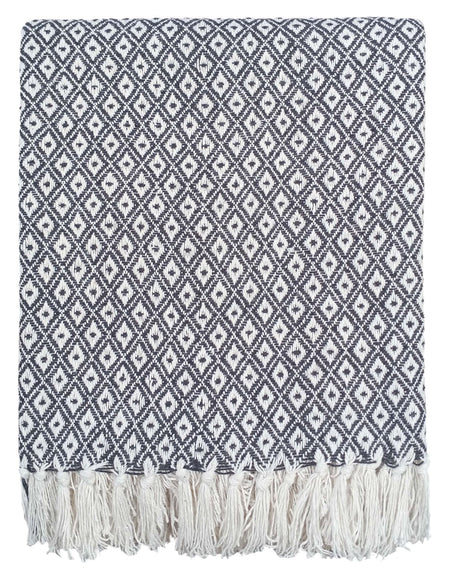 Decorative Eden Cotton Throw in various sizes, crafted from regenerated cotton fibres with contemporary geometric motifs