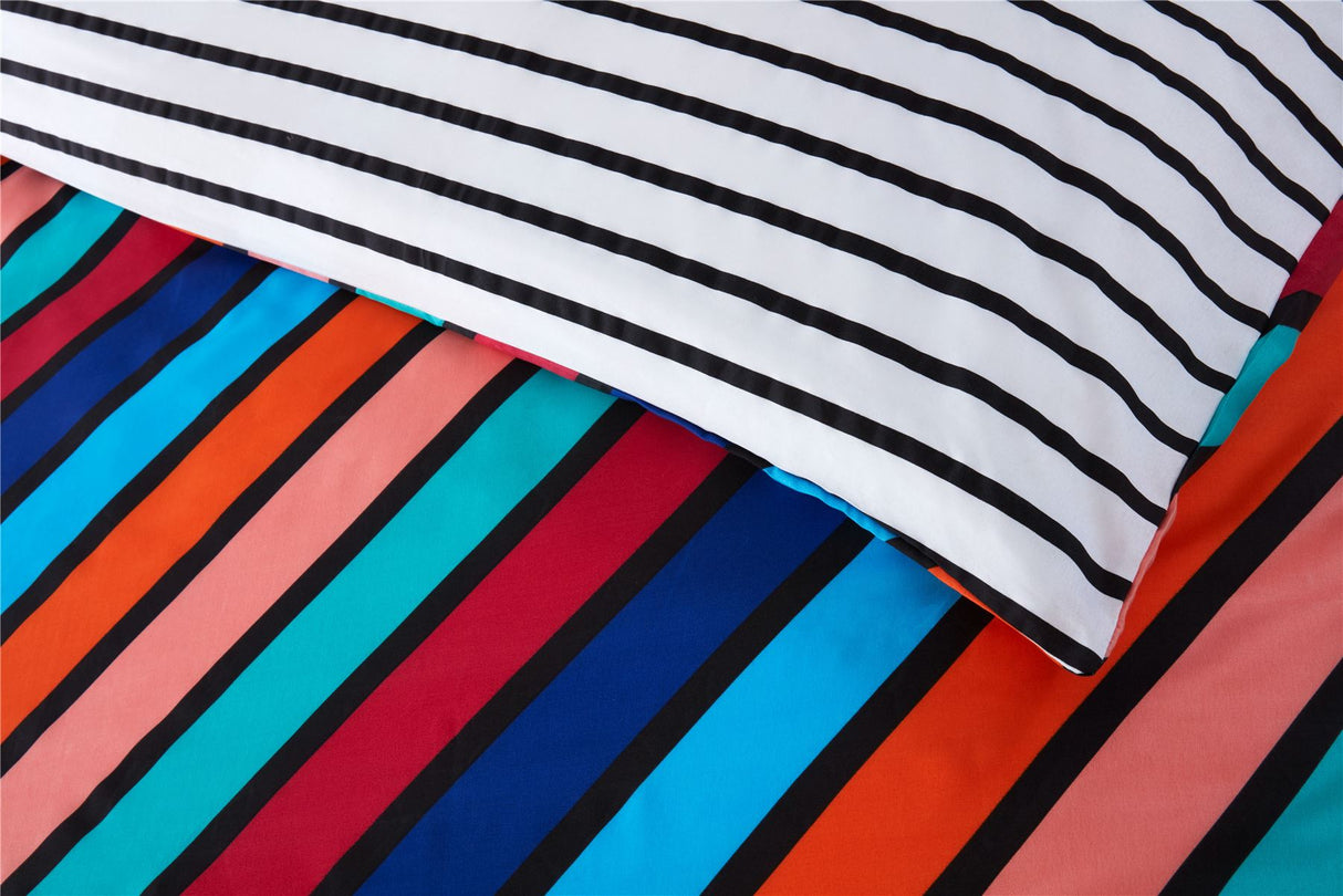 Vivid Oxford Stripe duvet set featuring colourful, whimsical stripes to energise your bedroom decor