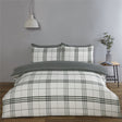Close-up of the Harris Check Duvet Cover showcasing soft microfibre fabric and neat popper closure