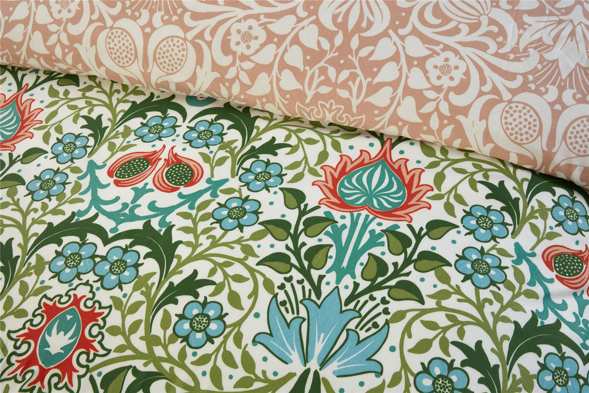 Elegant Heritage Flora MF duvet set featuring intricate floral embroidery on soft, luxurious fabric for a timeless bedroom decor upgrade