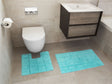 Luxurious 2-Piece Tile Bath Mat Set featuring absorbent natural cotton pile and a soft-touch finish