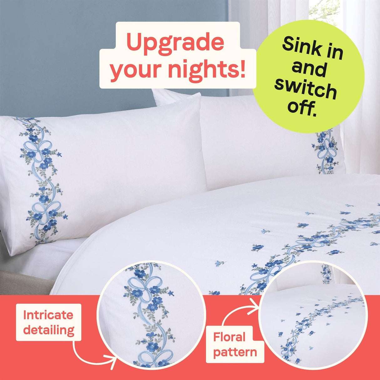 Floral Ribbon Duvet Set