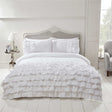 Elegant flamenco duvet set with button closure mechanism and coordinated pillowcases