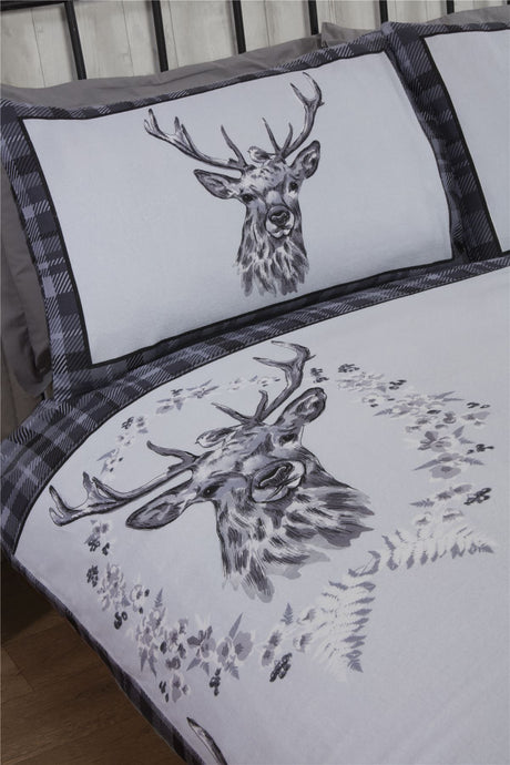 Complete Angus Stag duvet set includes duvet cover and matching pillowcases in various sizes