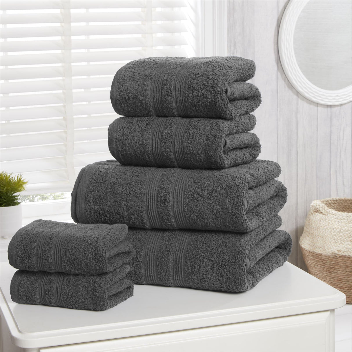 Absorbent and quick-drying Camden towels featuring plush, fluffy texture designed for everyday use