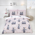 Stylish duvet set featuring adorable penguin images on a calming blue background for a contemporary home style