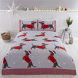 Dachshund Through The Snow Duvet Set featuring a cute sausage dog wearing a woolly jumper and Santa hat