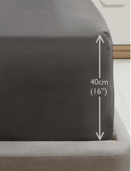 Soft, white 16-inch fitted sheet from Happy Home Essentials for comfortable, cozy bedding
