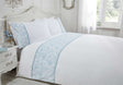 Pretty butterfly duvet set with scalloped edge and floral cutwork band