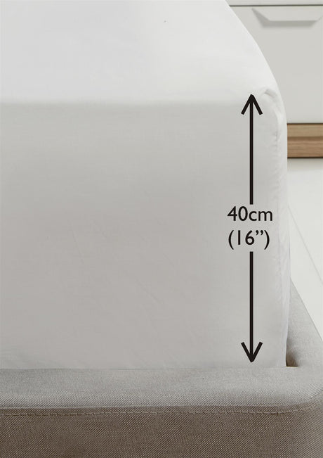 Soft, comfortable 16-inch fitted sheet from Happy Home Essentials, perfect for a cozy, restful night's sleep