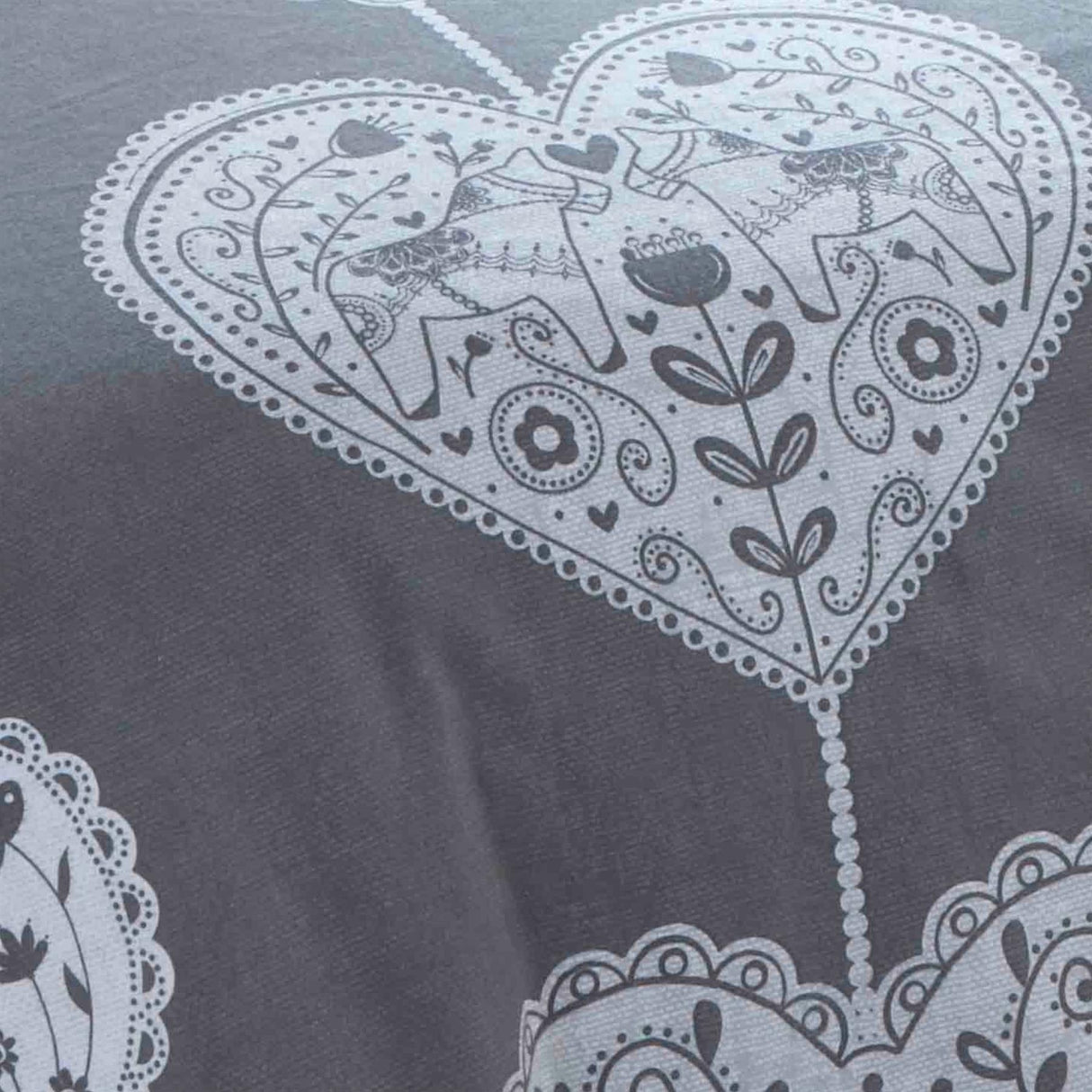 Scandi Heart Brushed Cotton Duvet Set