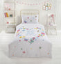 A duvet cover featuring delicate bees and butterflies with eco-friendly design elements
