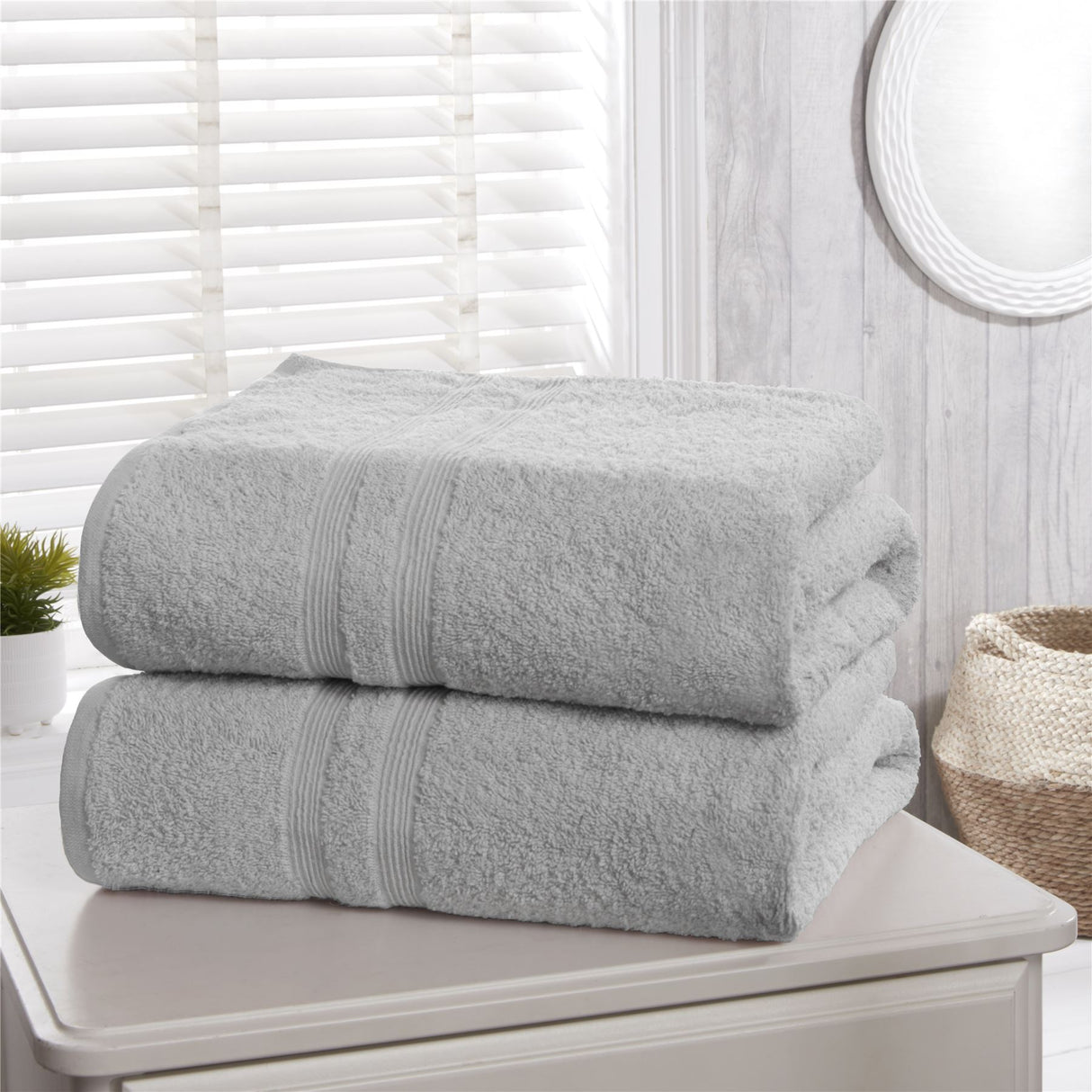 Complete Camden towel set with two large bath sheets featuring luxurious softness and quick-drying properties