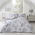Lush woodland-inspired watercolour design on Sherwood Duvet Set with contrasting piping
