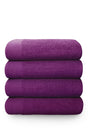 100% cotton magenta face cloth showing soft, plush, and absorbent fabric with a thick pile