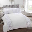 Luxurious Provence Duvet Set featuring ruffle and diamante detailing along the edges, with matching pillowcases and button closure