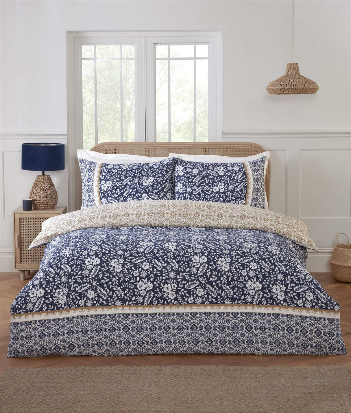 Luxurious Eleanor Duvet Set featuring elegant floral patterns and soft, breathable fabric for a cozy bedroom upgrade