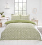 Blue Pebbles Duvet Set made from microfibre fabric with all-over geometric pattern and plain reverse