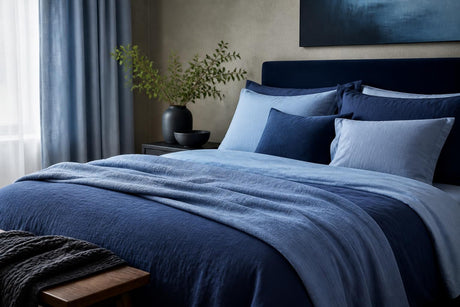 Navy and blue bedding ideas for a calm, stylish bedroom