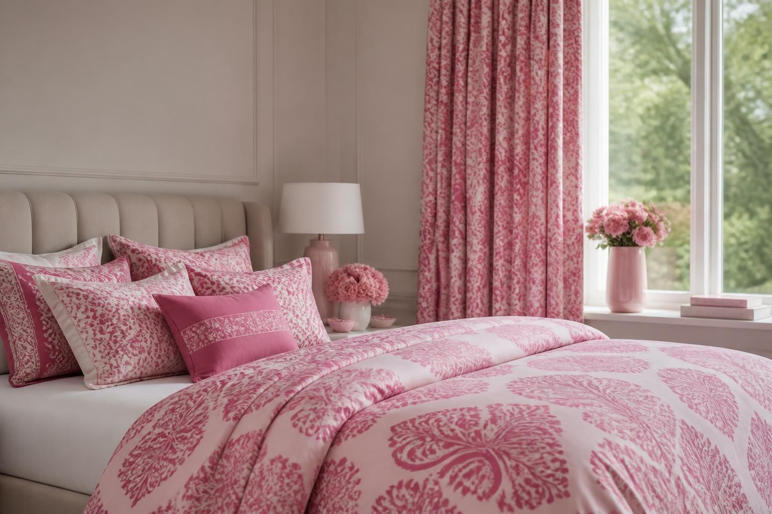 Pink pattern bedding ideas for a beautiful bedroom