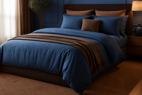 Brown and blue duvet cover: style guide for 2026