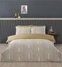 Close-up of the soft, cosy fabric of the Arches Duvet Set with a contemporary design in neutral tones