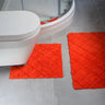 Soft plush diamond-patterned bath mat from the 2-piece Kyra set, perfect for absorbing water