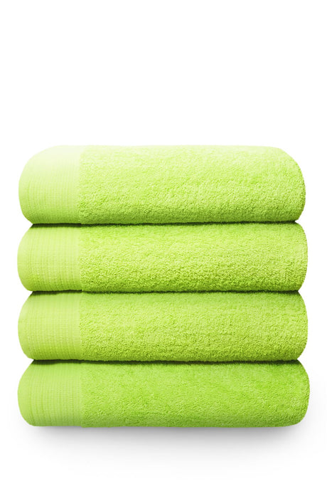 Happy Home 100% Cotton 600GSM Super Sheet Lime, made from soft and absorbent 100% combed cotton with a thick, durable pile
