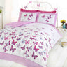 Close-up of Flutter Duvet Set showcasing butterfly pattern, easycare fabric, and popper closures for convenient use