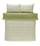 Image displaying the green Pebbles Duvet Set with easycare and non-iron features for effortless maintenance
