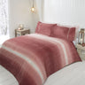 Luxurious teddy fleece duvet cover with ombre stripe design and diamantés