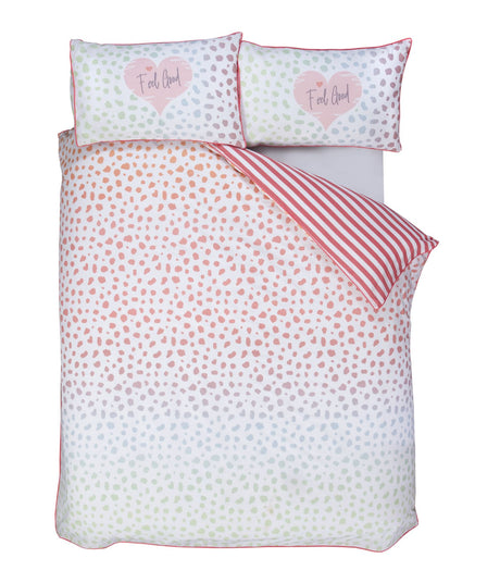 Bright and eye-catching dalmation print duvet cover with matching pillowcases and bold colour tones