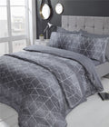 Reversible Calvin duvet cover with popper closure and easycare fabric in contemporary style