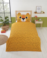 Reversible wild cats duvet cover with popper closure, matching pillowcase, and easycare fabric perfect for brightening any child's bedroom