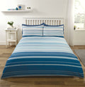 Stratford Stripe Duvet Set in Grey and White with Textured Stripes