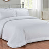 Elegant bedding featuring intricate lace trim and high-quality percale material for a refined bedroom look