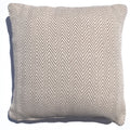 Modern 43X43Cm cushion in herringbone pattern on a stylish bed