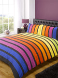 King size Soho duvet cover with contemporary striped design and matching pillows, ideal for a modern bedroom setting