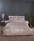 Bellagio Duvet Set in Blush Pink with Gold Foil Detailing, Single Size, Duvet Cover and Matching Pillowcase