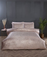 Bellagio Duvet Set in Blush Pink with Gold Foil Detailing, Single Size, Duvet Cover and Matching Pillowcase