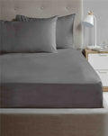 Soft white fitted sheet from the Happy Home Budget range, made of microfibre with 180 thread count