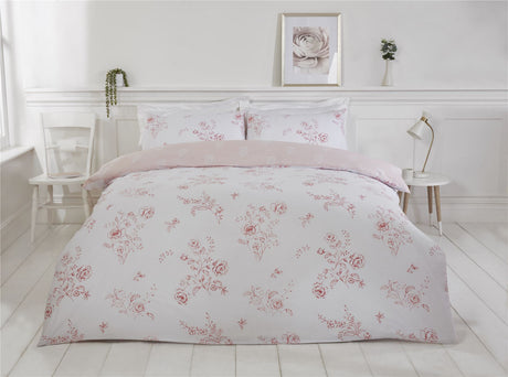 Sustainable Sadie duvet cover featuring delicate floral print and paisley reverse