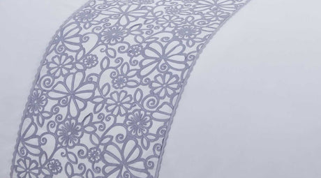 Detailed image of the button closure mechanism on the butterfly duvet cover