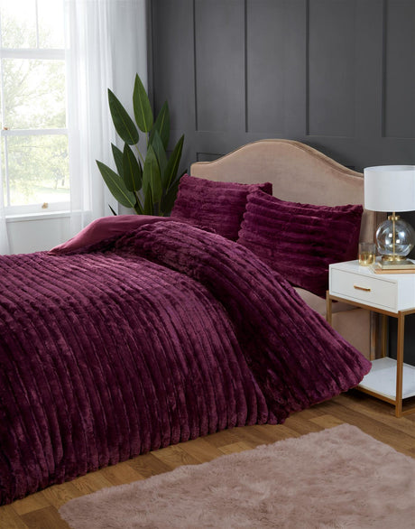 A decorative shot focusing on the plush, velvety texture of the faux-fur fabric