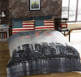 Bring the NYC loft apartment feel into your home with this duvet set featuring a photographic skyline of New York City 