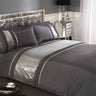 Luxurious Ritz Duvet Set featuring embellished silver sequined panel on duvet cover and pillowcases
